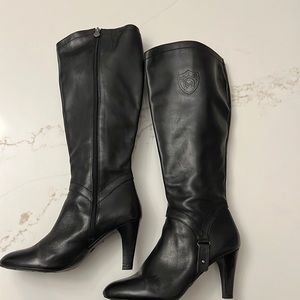 Etienne Aigner knee high leather black boots. Size 10 M